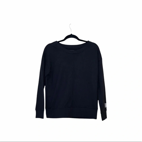 VS Victoria Sport Black Fleece Lined Crewneck Pullover Sweatshirt Xsmall Women’s - Picture 12 of 12